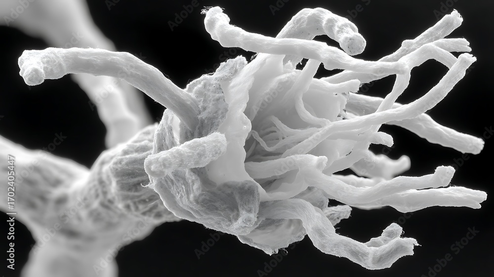 Fototapeta premium the image showcases a microscopic view of a biological structure against a dark background