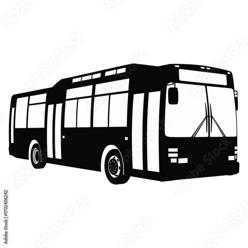 Silhouette of an Articulated Bus Urban Transport Vector Illustration for Creative Projects