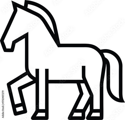 trojan horse outline icon on transparent background