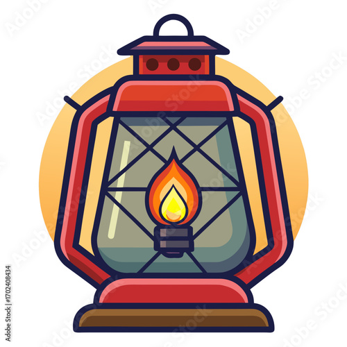 old oil lamp on white background