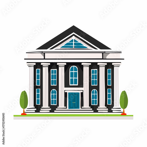 Courthouse building in simple style with columns and windows government architecture civic building high quality professional