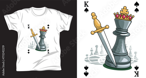 Chess graphic vector T shirt design print.