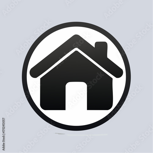 Home symbol simple black and white circular shape navigation button high quality professional