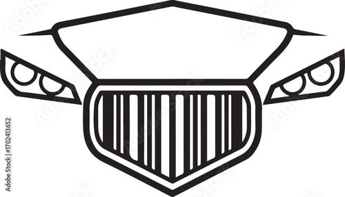 Stylized Monochrome Automotive Emblem Design