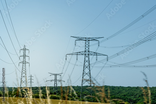 Wallpaper Mural Electricity pylon and nature, real life photo Torontodigital.ca