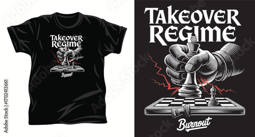 Chess graphic vector T shirt design print.