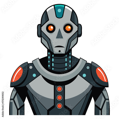 Futuristic Humanoid Robot Illustration