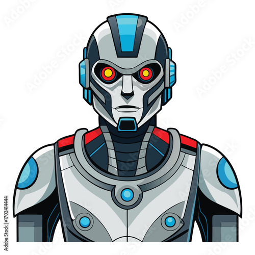 Futuristic Humanoid Robot Illustration