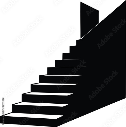  staircase stairway silhouette vector