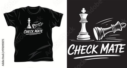 Chess graphic vector T shirt design print.