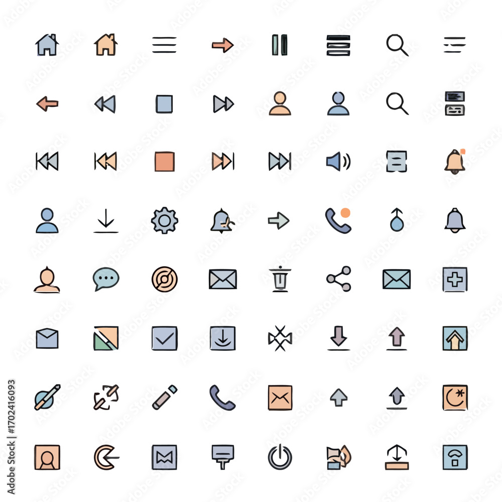 Fototapeta premium Set basic user interface icons