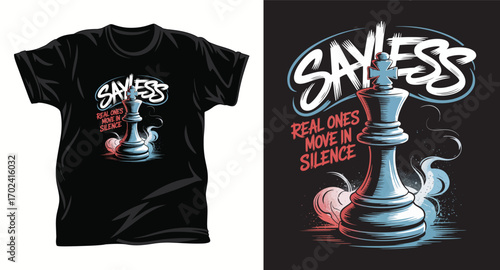 Chess graphic vector T shirt design print.