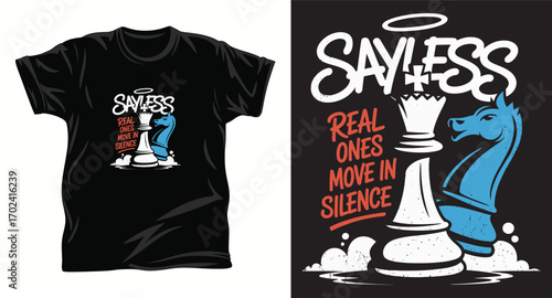 Chess graphic vector T shirt design print.