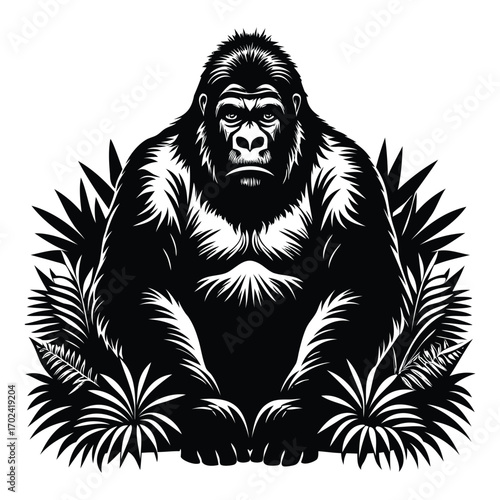Majestic Gorilla Silhouette Illustration