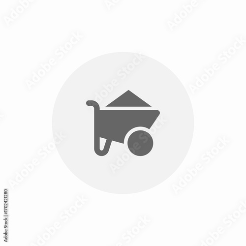 full garden cart trolley icon sign vector