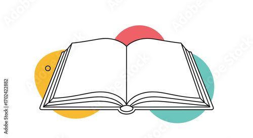 Discover a universe of knowledge within these pages open book art illustration style