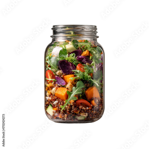 Delicious and Healthy Quinoa Salad in a Mason Jar