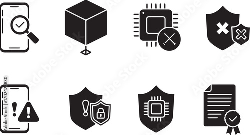 Technology and Security Icons Set Keywords: technology, security, icon, set, smartphone