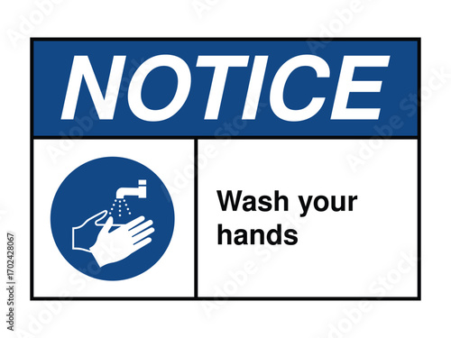 Wash Your Hands Safety Sign – Hygiene Compliance Symbol for Public Health, Workplace Sanitation, Food Handling Zones, Civic Infrastructure – High-Quality Vectorial Image