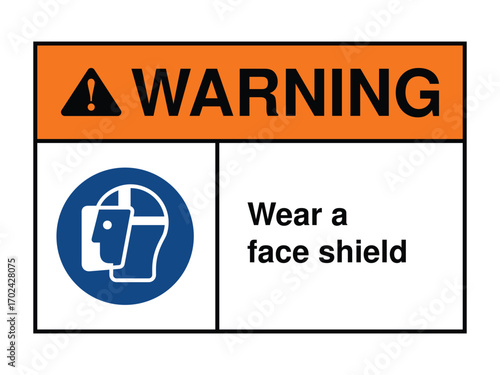 Wear a Face Shield Safety Sign – Facial Protection Symbol for Hazardous Work Environments, Industrial Zones, Laboratory Compliance – High-Quality Vectorial Image
