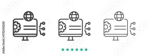 Infomation technology icon. Thin line icon vector