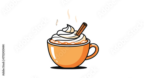 Hot pumpkin spice latte with whipped cream