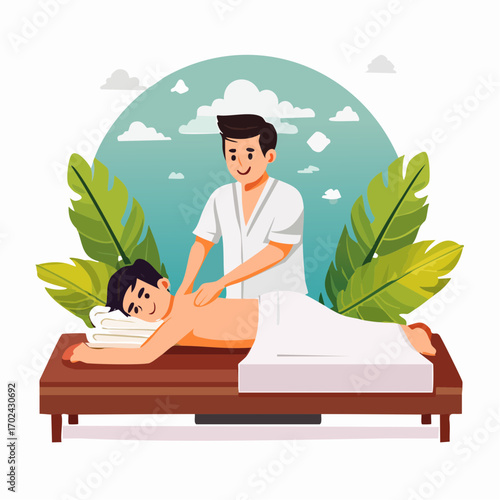 A Relaxing Massage Session with a Therapist in a Spa Setting
