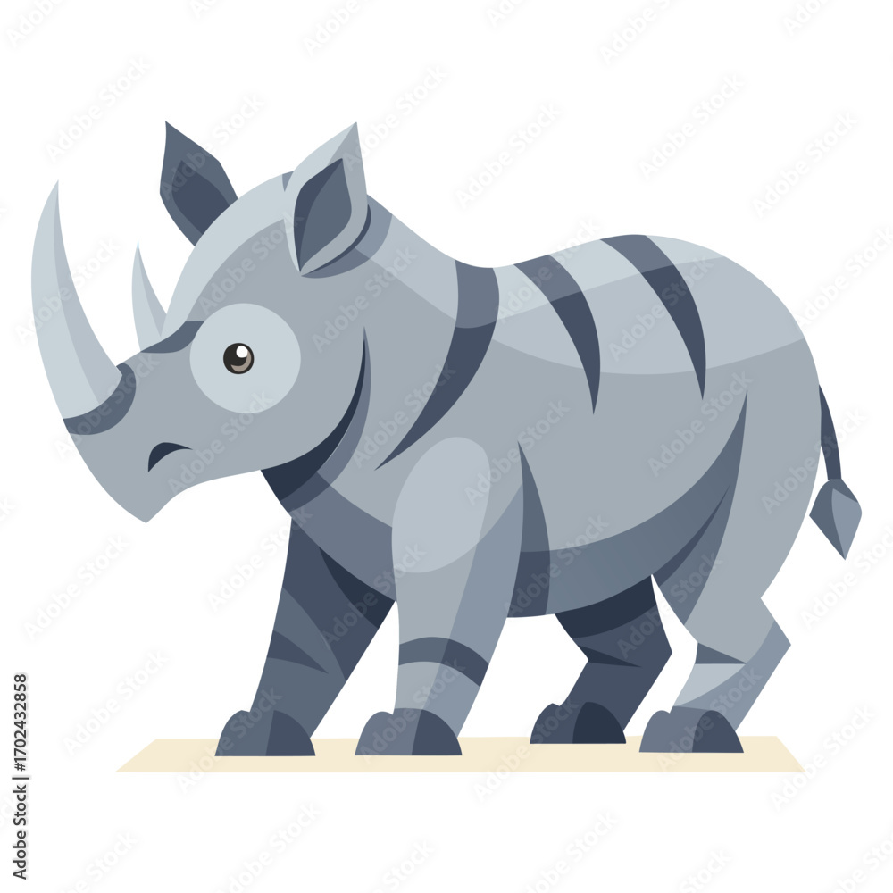 Fototapeta premium Mighty Rhinoceros Illustration