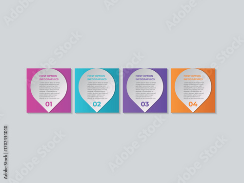 Infographics design template, business concept with 4 steps or options, can be used for workflow layout, diagram, annual report, web design.Creative banner, label vector.