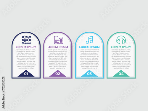 Infographics design template, business concept with 4 steps or options, can be used for workflow layout, diagram, annual report, web design.Creative banner, label vector.