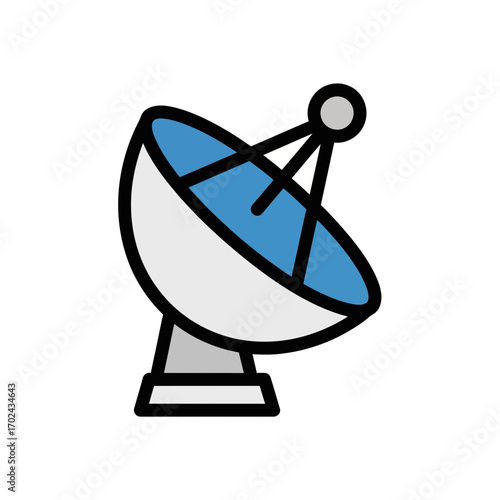Satellite dish transmits signals antenna in communication network station