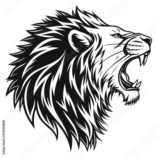 Fierce Lion Head Silhouette