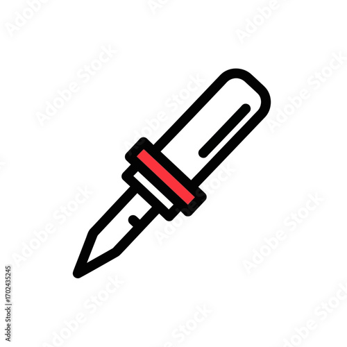 Simple dropper dispenses liquid sample abstract isolated background