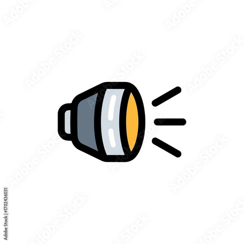 Amplifier icon emits signal on white background graphic