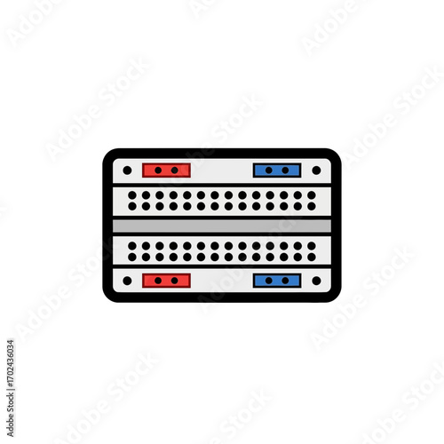 Breadboard component illustrates circuitry learning electronics projects prototyping