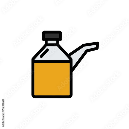 Grease container holds yellow fluid minimalist depiction isolated