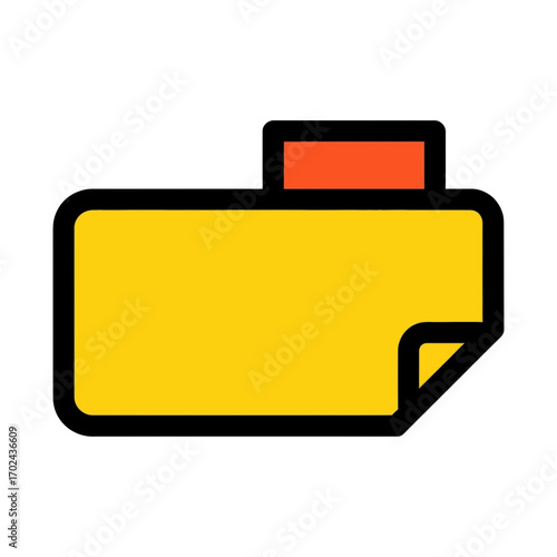 Yellow folder icon displays data file management system organization
