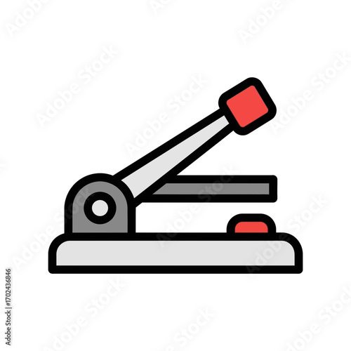 Office stapler opens upward stationary scene workplace tool supply icon
