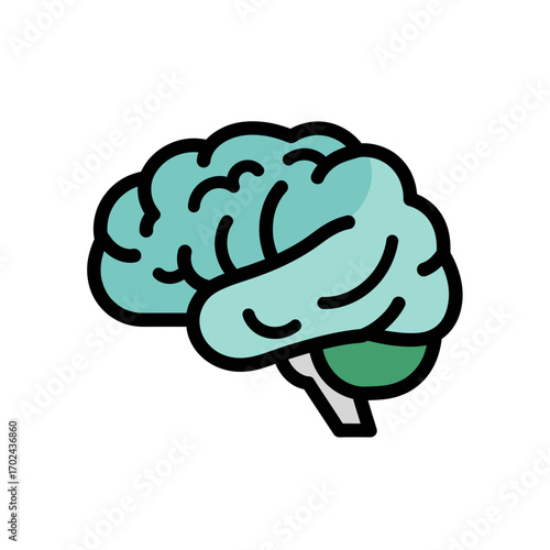 Human brain represents intelligence isolated illustration