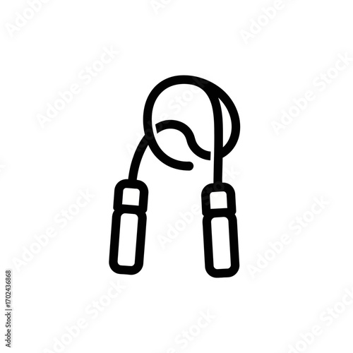 Iconic jump rope shows fitness activity on white background