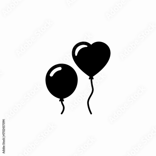 holiday balloons icon sign vector