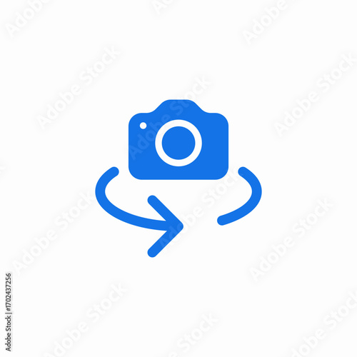 photo camera rotate icon sign vector