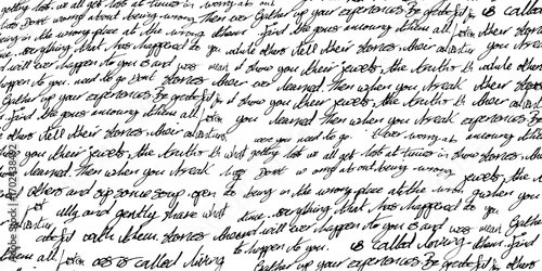 Abstract illegible handwritten text in vintage grunge style. Monochrome vector illustration of unreadable cursive script, old book calligraphy, and hand-written paragraph for backgrounds and decorativ