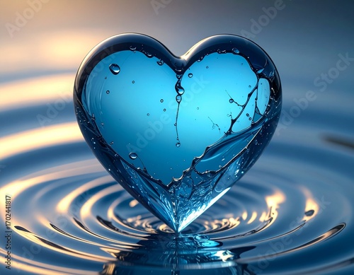 Heart - shape Transparant Water Droplet