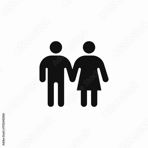 man woman couple hold hands icon sign vector