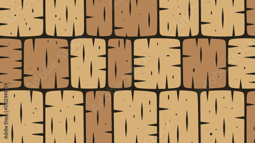 Abstract wooden pattern in earthy tones with organic shapes  