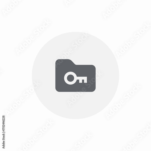 folder lock key icon sign vector