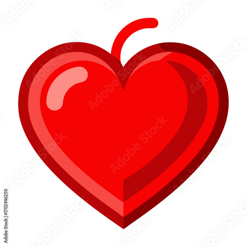 Vibrant red heart symbol representing love romance affection and emotion