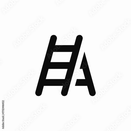 ladder stairs icon sign vector