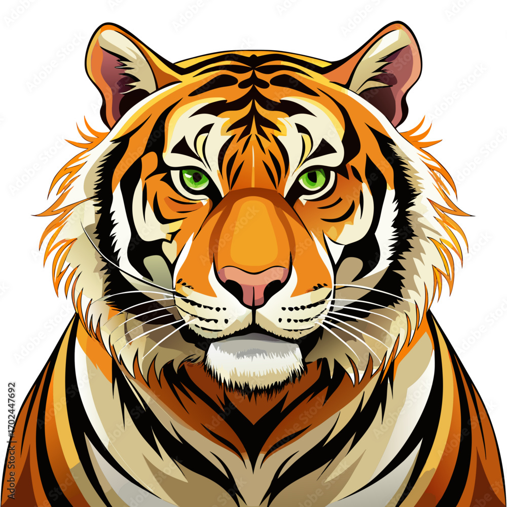 Fototapeta premium Tiger real,white background